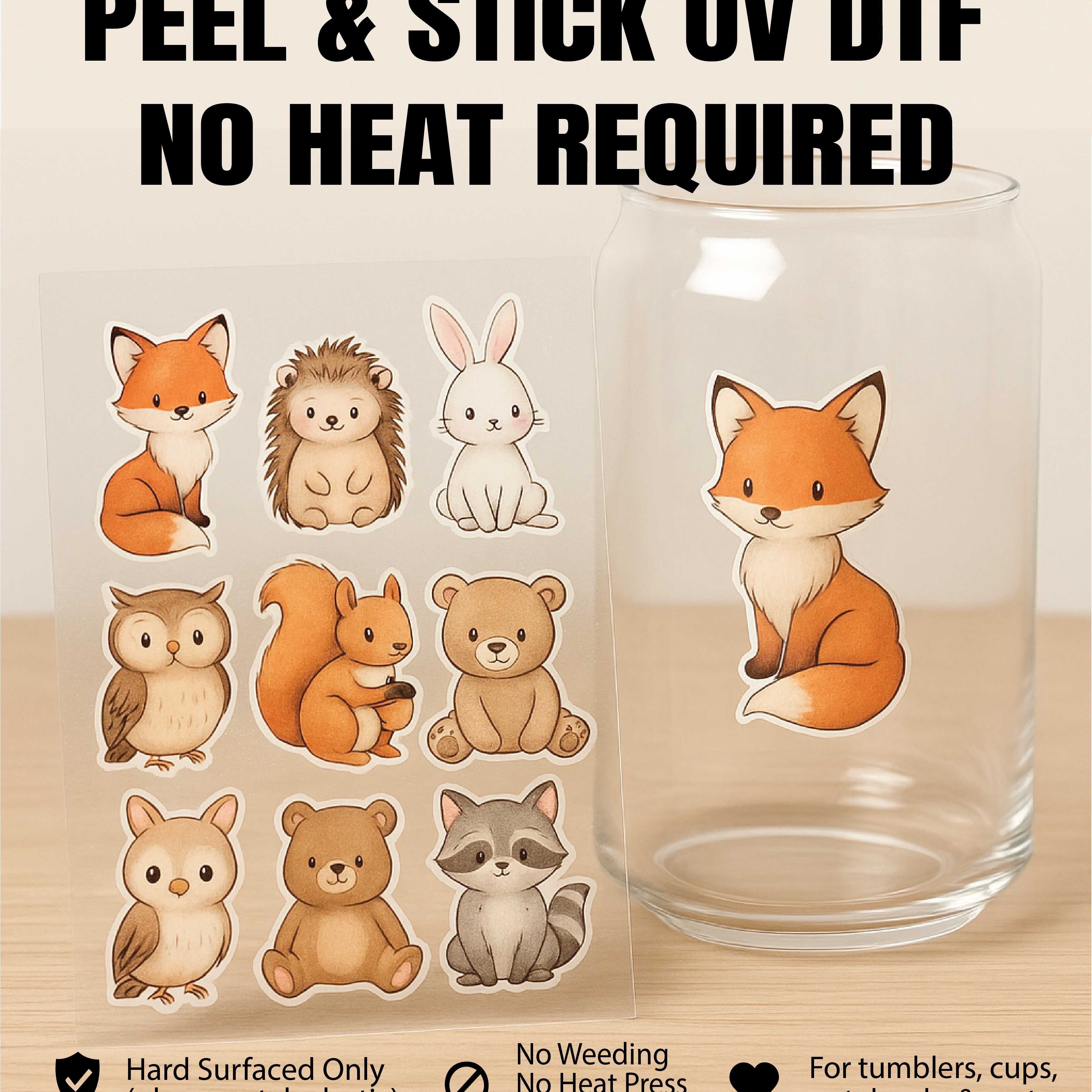 UV DTF Decals for Tumblers, Cups & Hard Surfaces