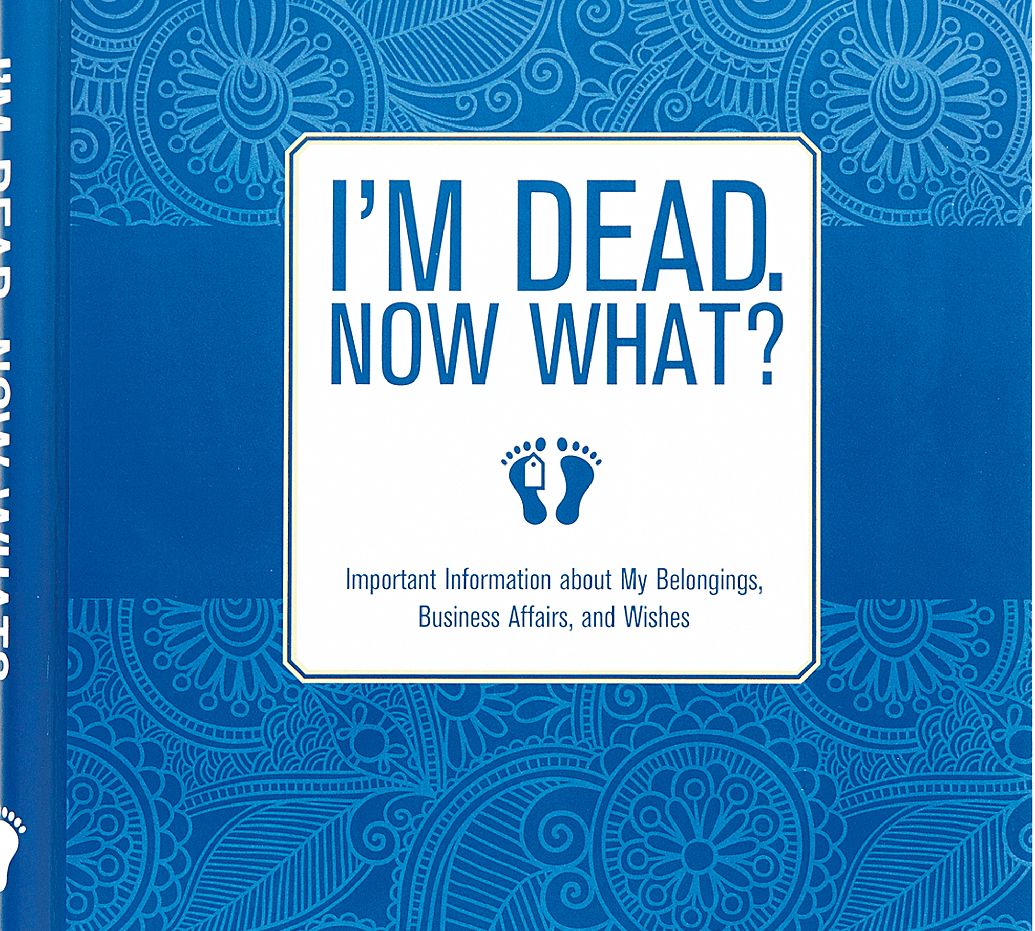 Blue book with white text and design on a blue background
