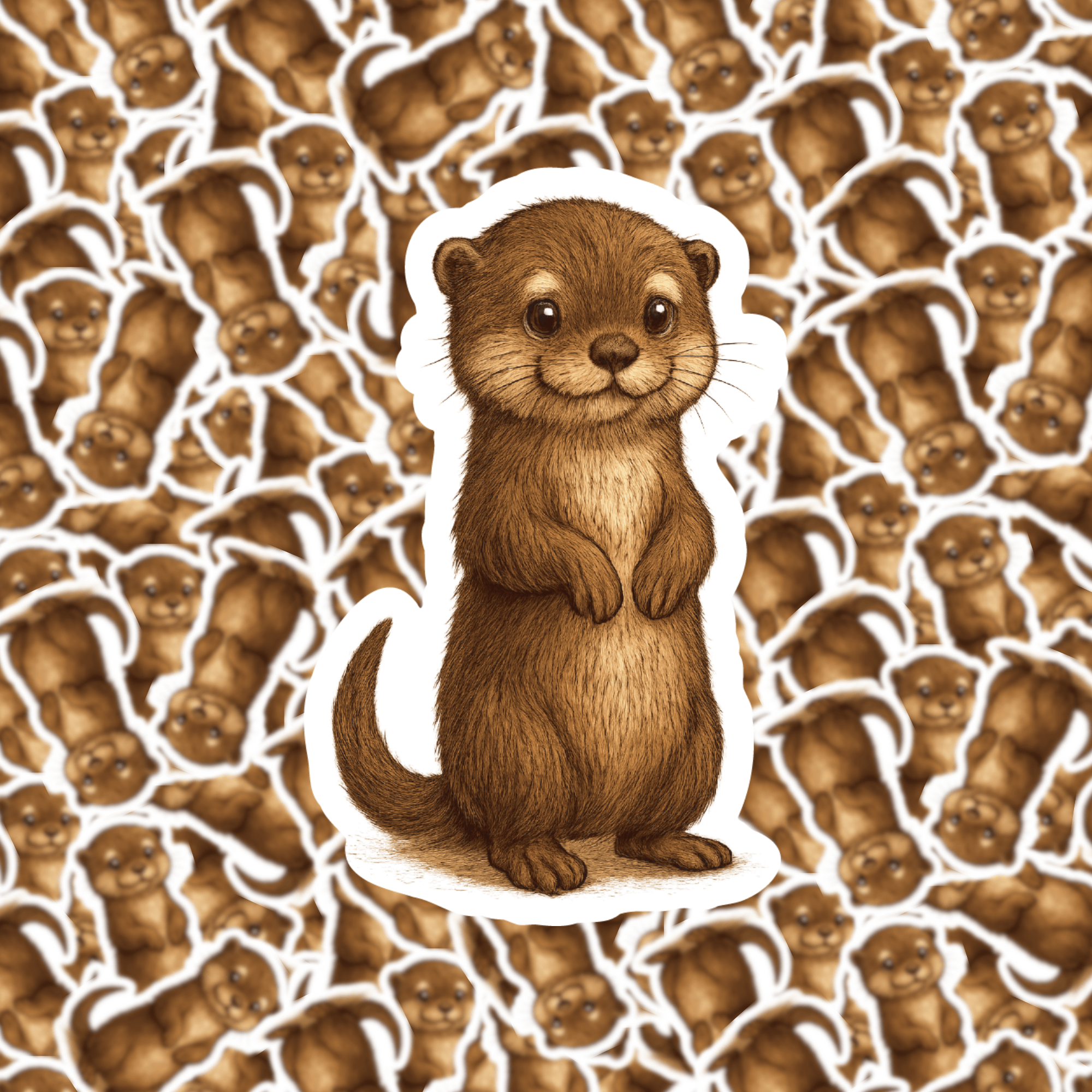 Adorable Brown Sea Otter Sticker