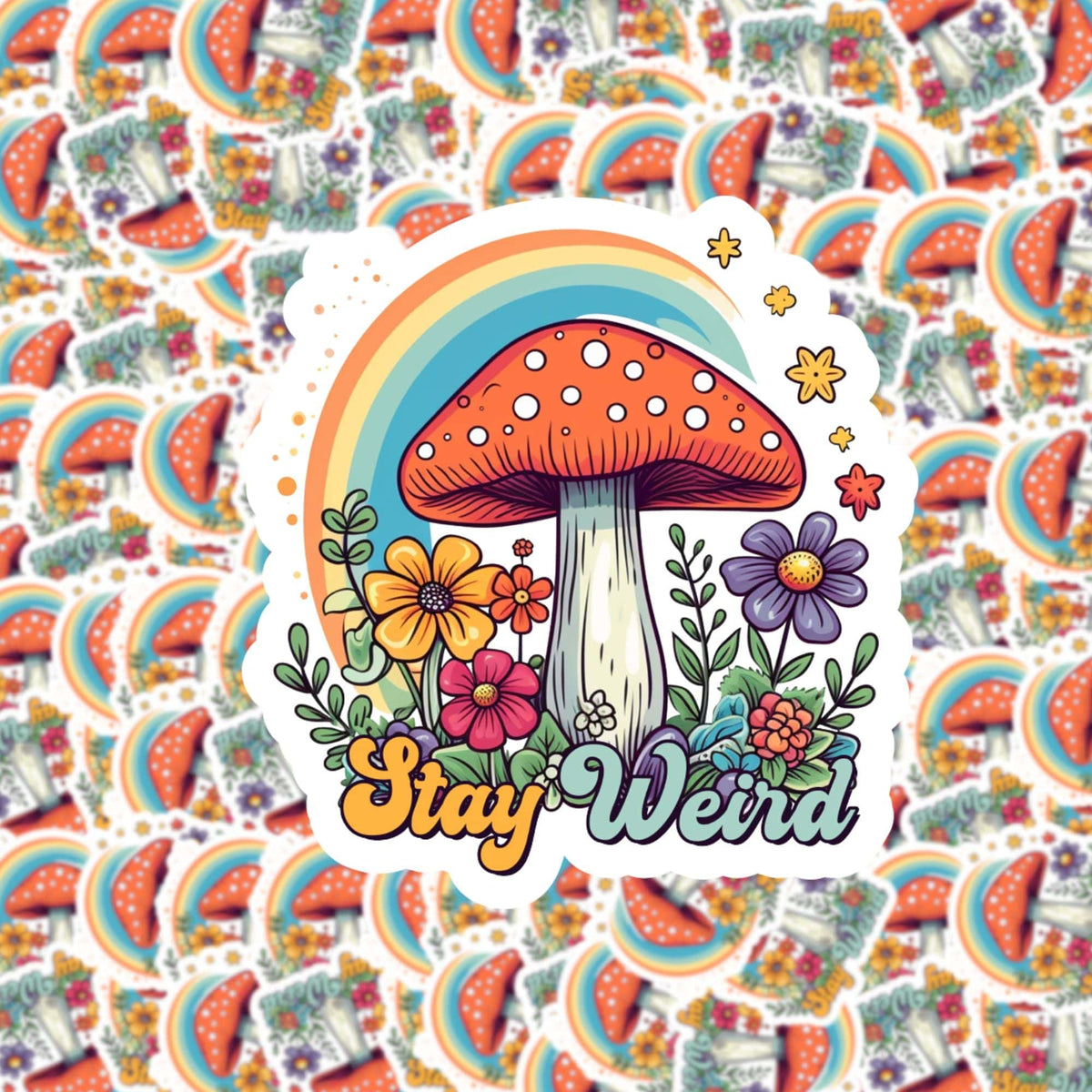 Stay Weird Mushroom Sticker – Fuzzy Loon Designs