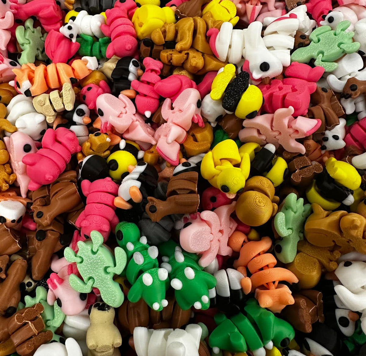 Tiny fidget pets in a variety of colors and styles
