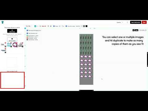 An embedded link showing how to use the gang sheet building tool