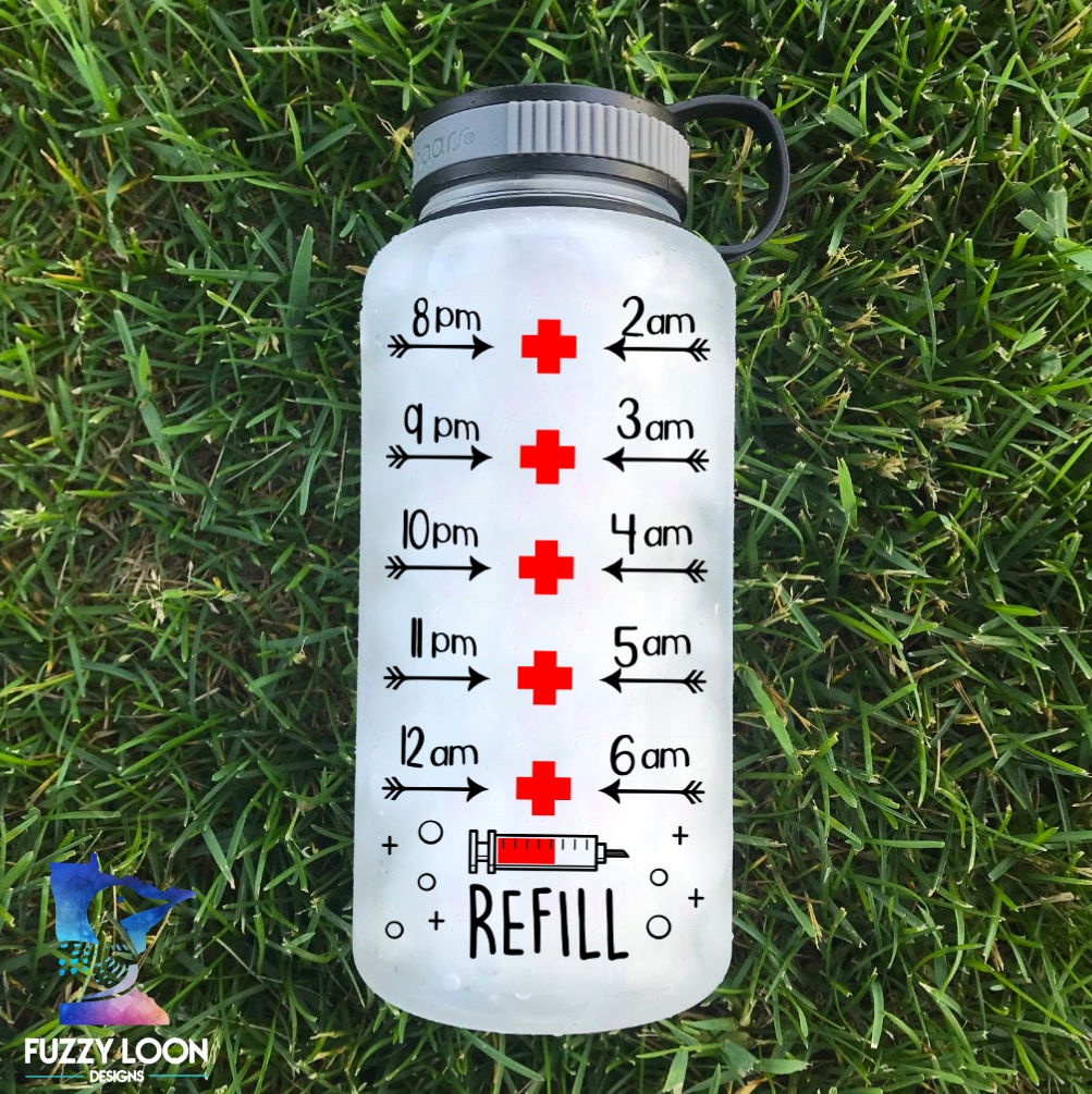 Personalized Nurse Water Bottle | 34 oz