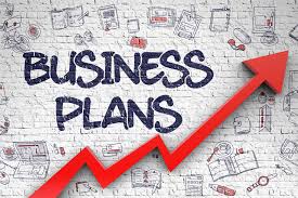 Business Plans with a graph arrow pointing up