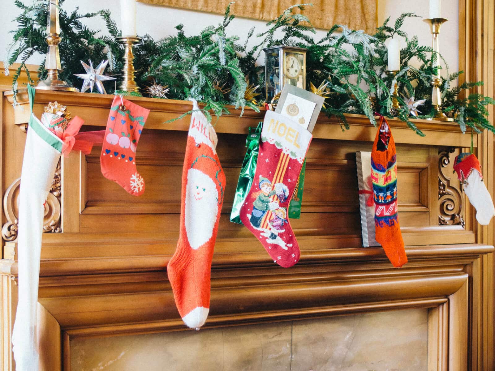 Christmas Stocking Hung From Fireplace