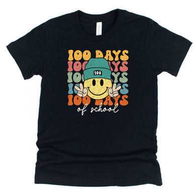 100 Days of School Retro Smiley Kids T-Shirt