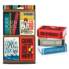 Packaging of Neat & Novel chapter books with colorful designs and text.