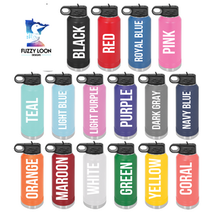 Choose Your Text | ENGRAVED Insulated Bottle with Straw and Spout