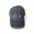 Blue and green cap with 'UFFDA' and state design embroidered