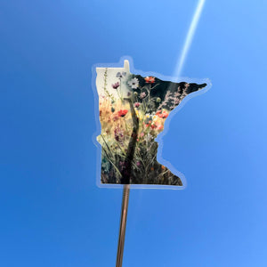 Transparent Floral Minnesota Sticker