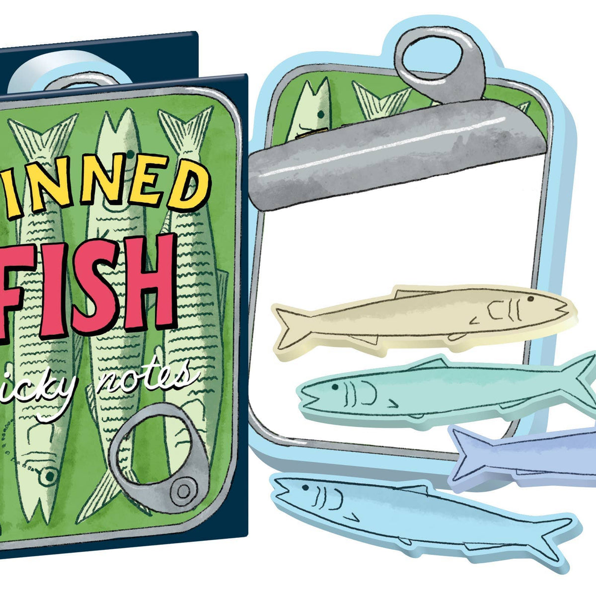 Fishbone Sticky Notes Tinned Fish Sticky Notes – Fuzzy Loon Designs