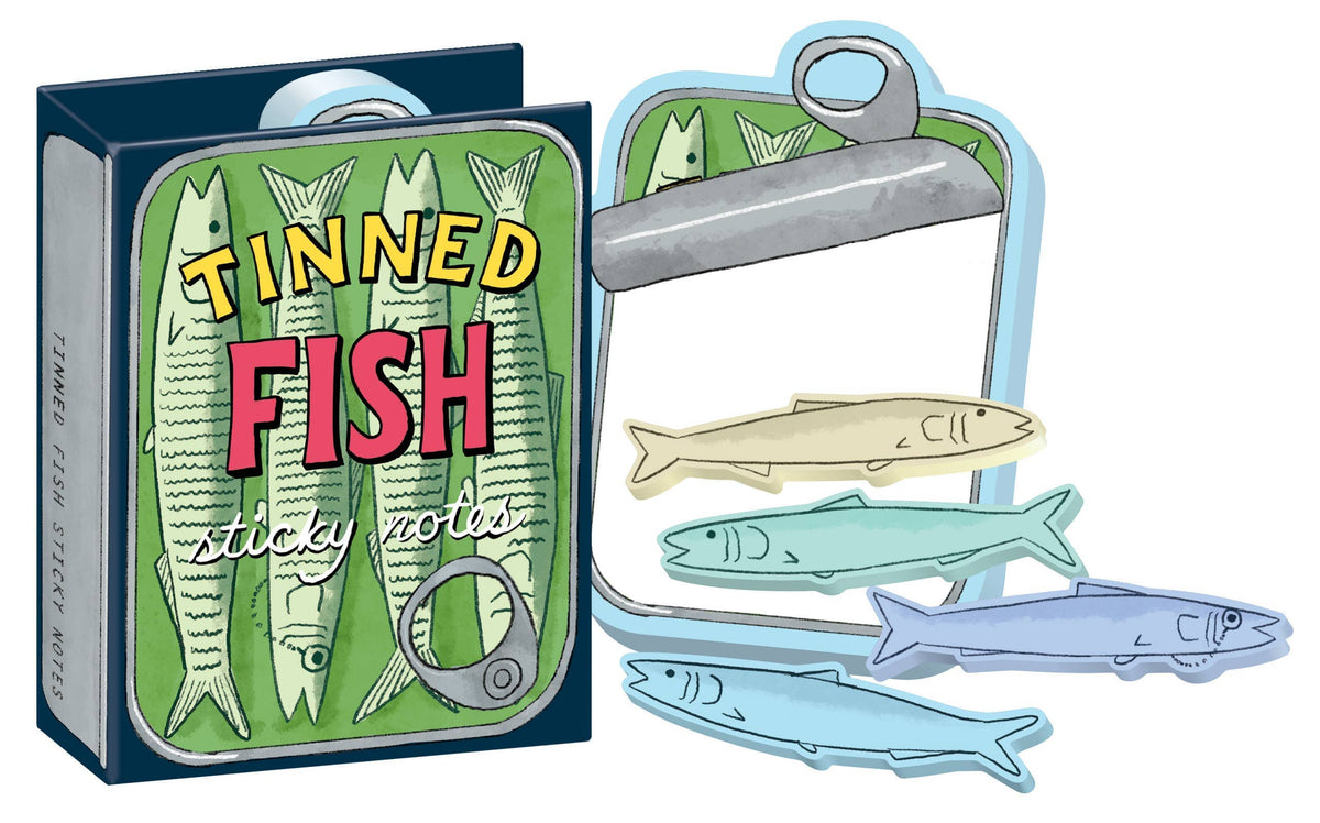 Fishbone Sticky Notes Tinned Fish Sticky Notes – Fuzzy Loon Designs