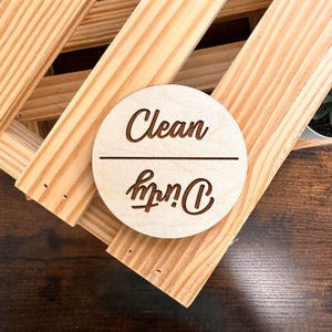 Clean or Dirty | Wood Dishwasher Magnet