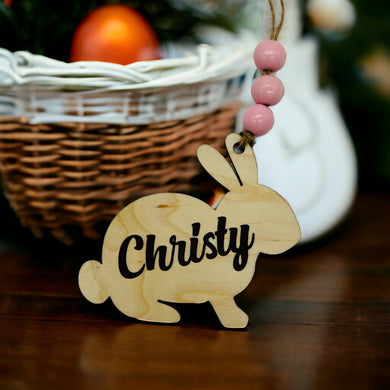 Personalized Wood Easter Bunny Tag
