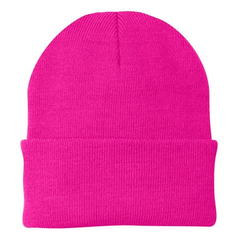 Pink beanie on a white background