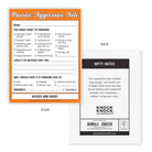 Orange and white "Passive-Aggressive Note" pad featuring checkboxes for indirect feedback, humorously addressing behaviors like cleaning or listening.