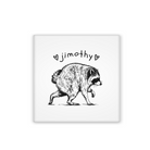 Jimothy Racoon in Black and White on a White Square 2x2 Magnet