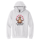 Ash Grey Hooded Sweatshirt with a Sloth doing yoga that reads "Eff You See Kay Why Oh You".