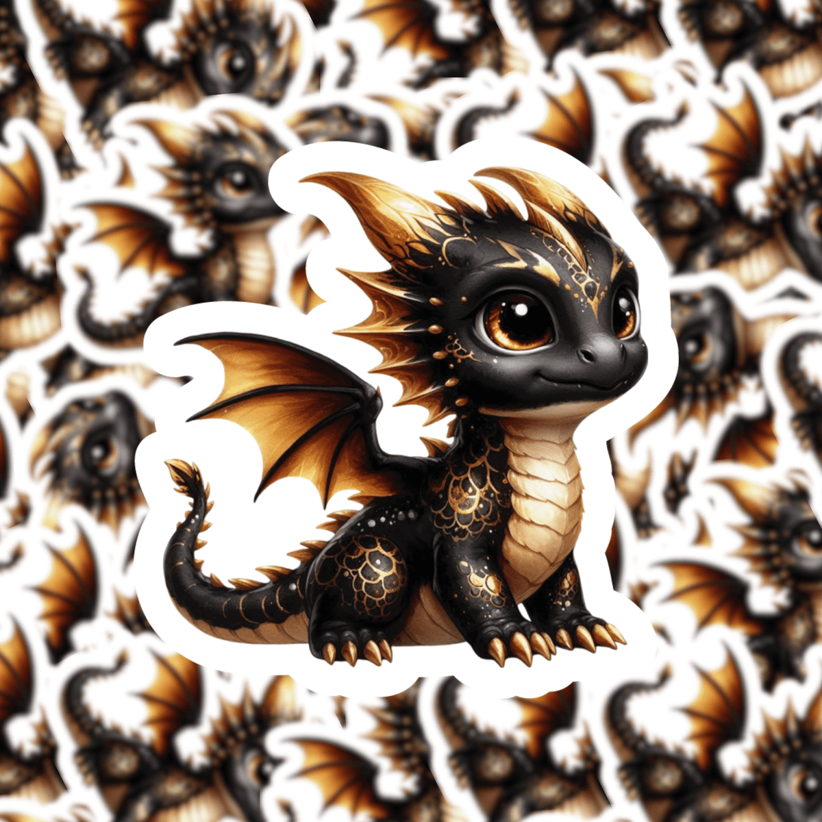 Black Dragon Sticker – Fuzzy Loon Designs