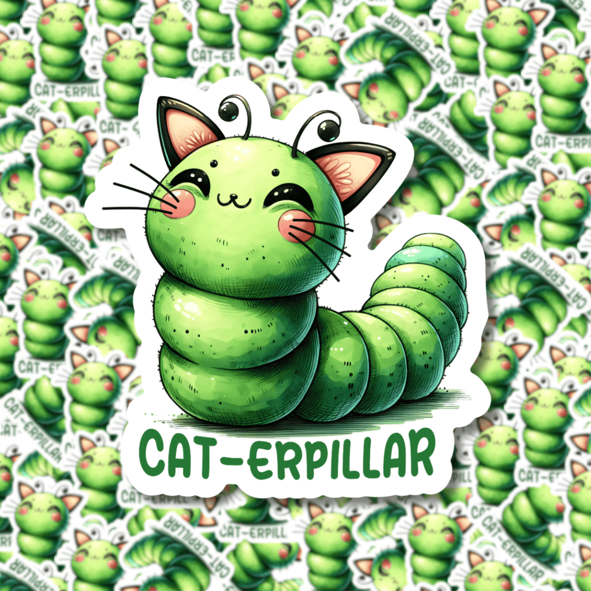 Cat-erpillar Sticker – Fuzzy Loon Designs