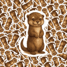 Adorable Brown Sea Otter Sticker