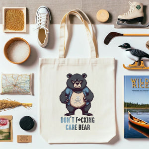 Don't F*cking Care Bear Canvas Tote