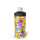 A Frost Buddy insulated can cooler featuring a dense, colorful 'duck' pattern. The design includes a variety of rubber ducks in different colors and costumes, such as a cow-print duck, a skeleton duck, and a wizard duck, shown against a transparent background.