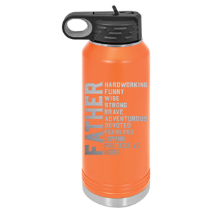 FATHER | ENGRAVED Insulated Bottle with Straw and Spout