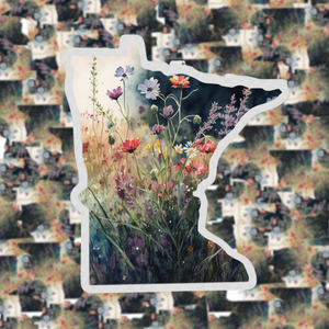 Transparent Floral Minnesota Sticker