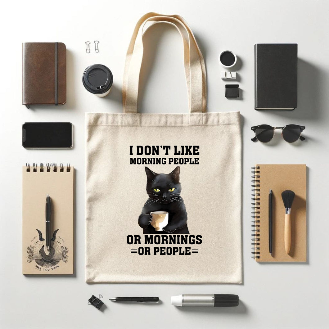 I Don't Like Morning People Canvas Tote