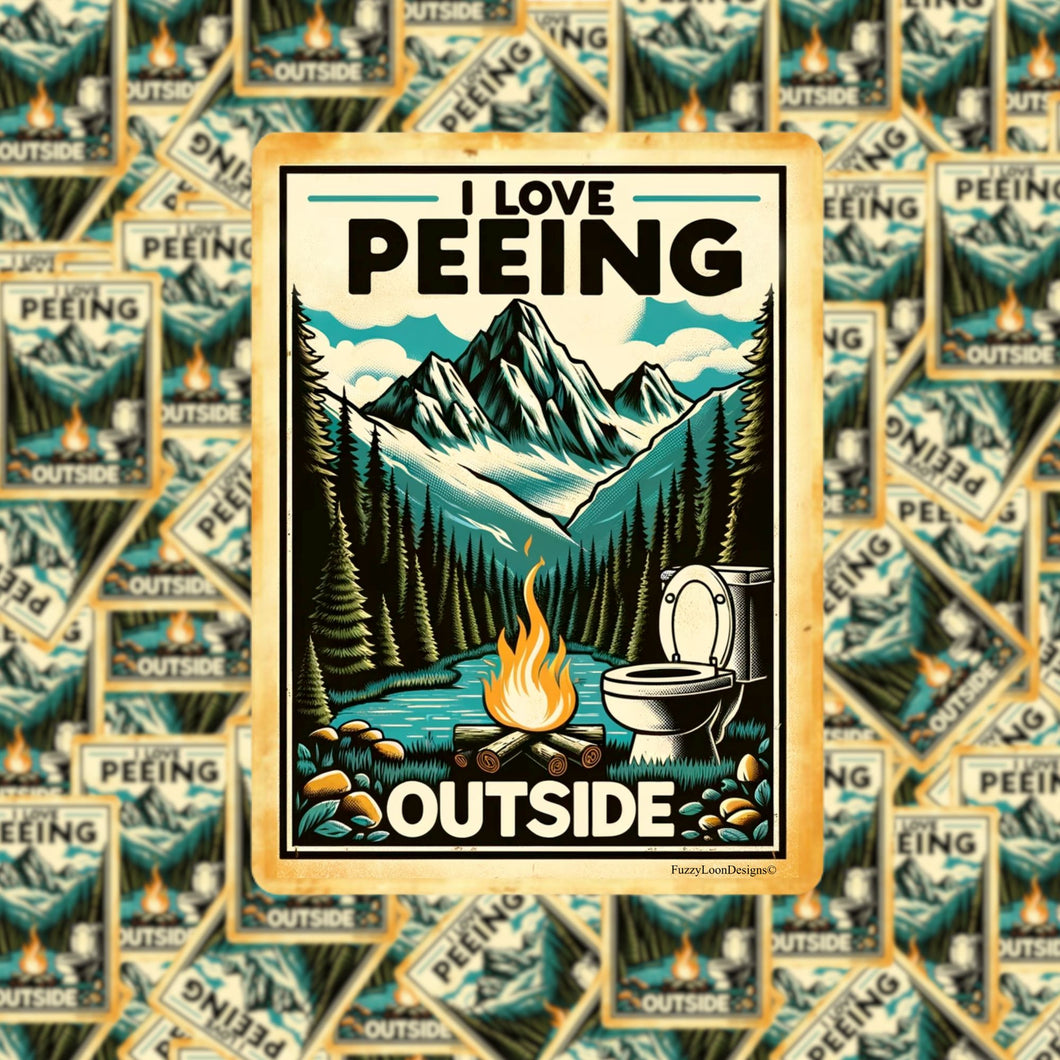 I Love Peeing Outside Camping Sticker
