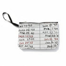 Library Due Date Card Canvas Pouch for book lovers — cream canvas bag with vintage library design, ideal for pens, pencils, or makeup