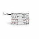 Library Due Date Card Canvas Pouch for book lovers — cream canvas bag with vintage library design, ideal for pens, pencils, or makeup