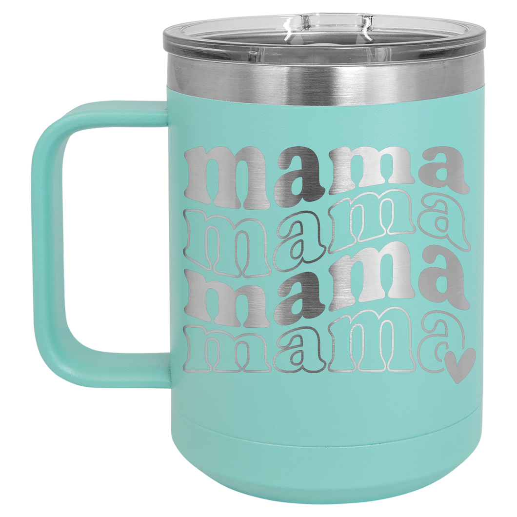Mama Retro Wave | Engraved 15oz Insulated Mug