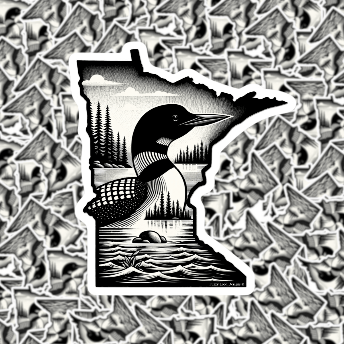 Minnesota Logo Sticker – Fuzzy Loon Designs