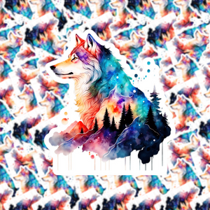 Watercolor Wolf Sticker