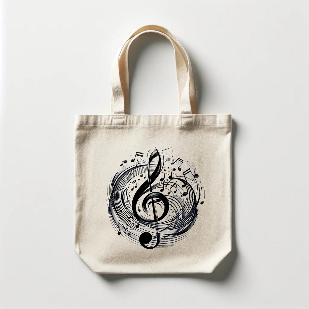 Music Notes Canvas Tote