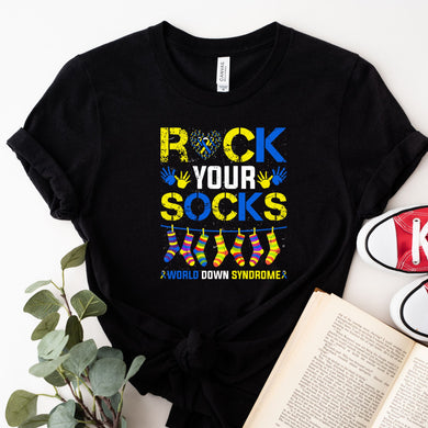 Rock Your Socks World Down Syndrome Awareness T-Shirt