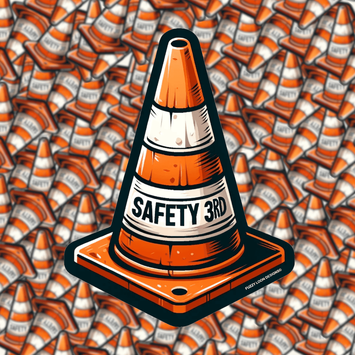 Safety 3rd Sticker – Fuzzy Loon Designs