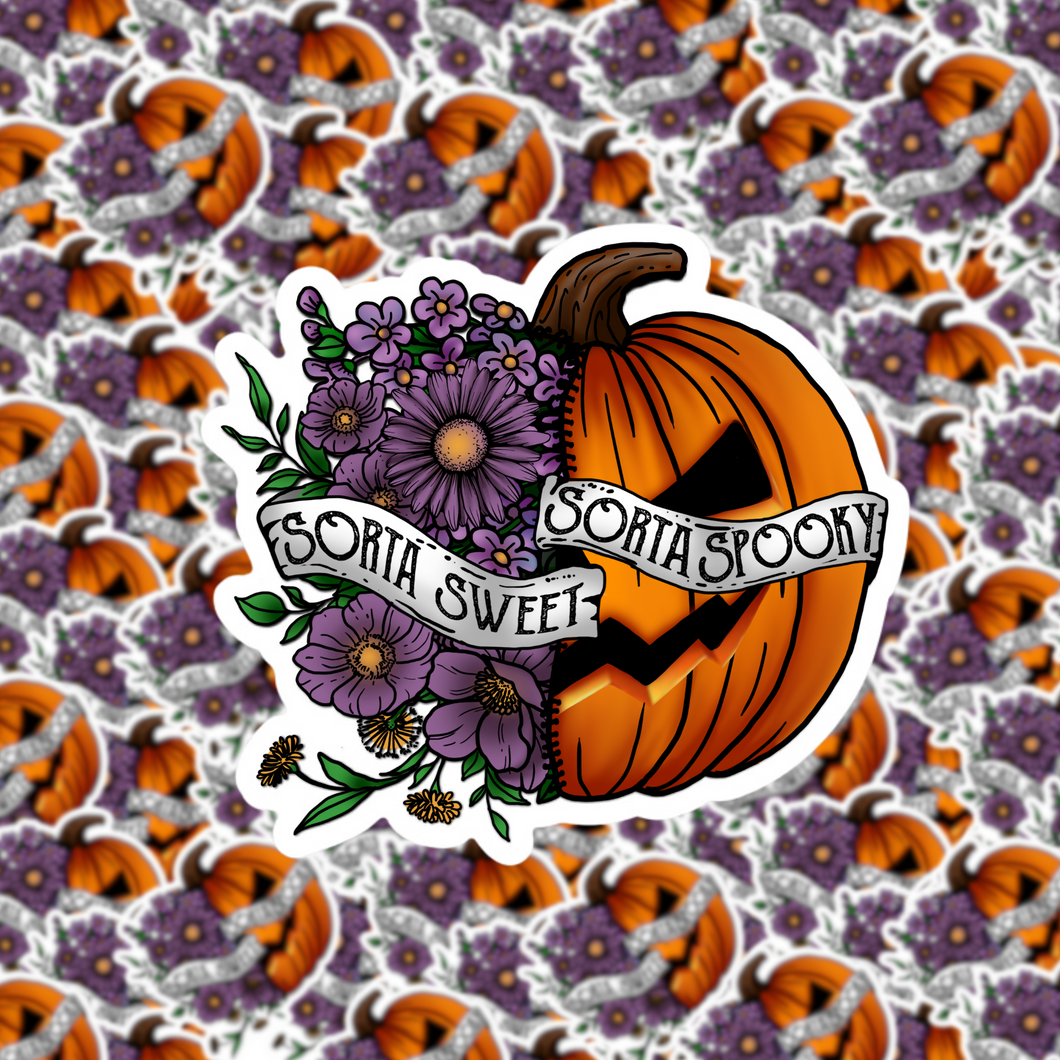 Sorta Sweet Sorta Spooky Pumpkin Sticker