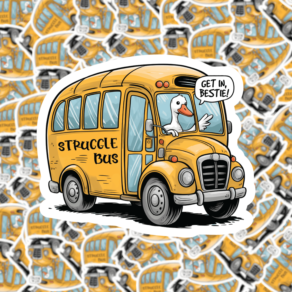 Struggle Bus Sticker – Fuzzy Loon Designs