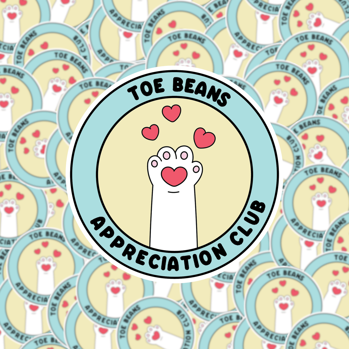Toe Beans Sticker – Fuzzy Loon Designs