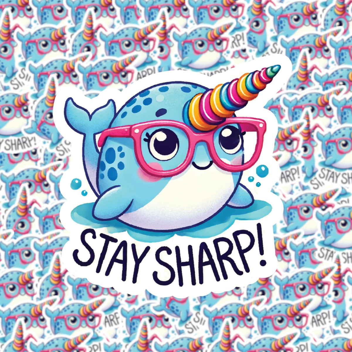Stay Sharp Narwhal Sticker – Fuzzy Loon Designs