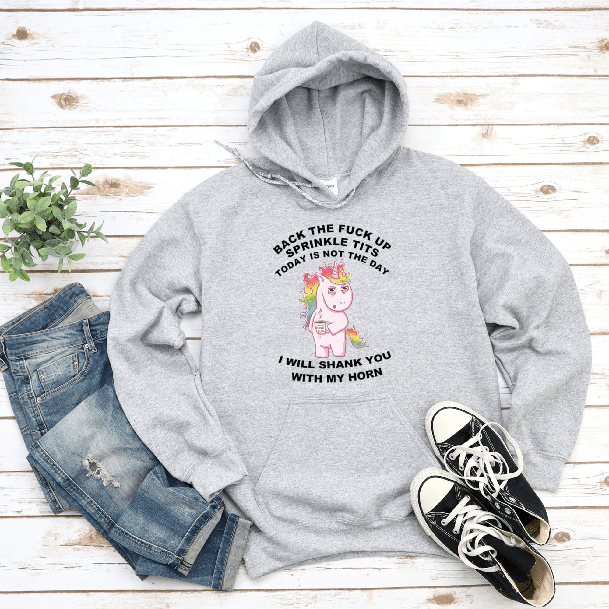 White unicorn top hoodie