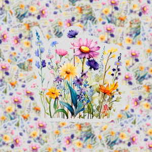 Watercolor Flowers Transparent Sticker