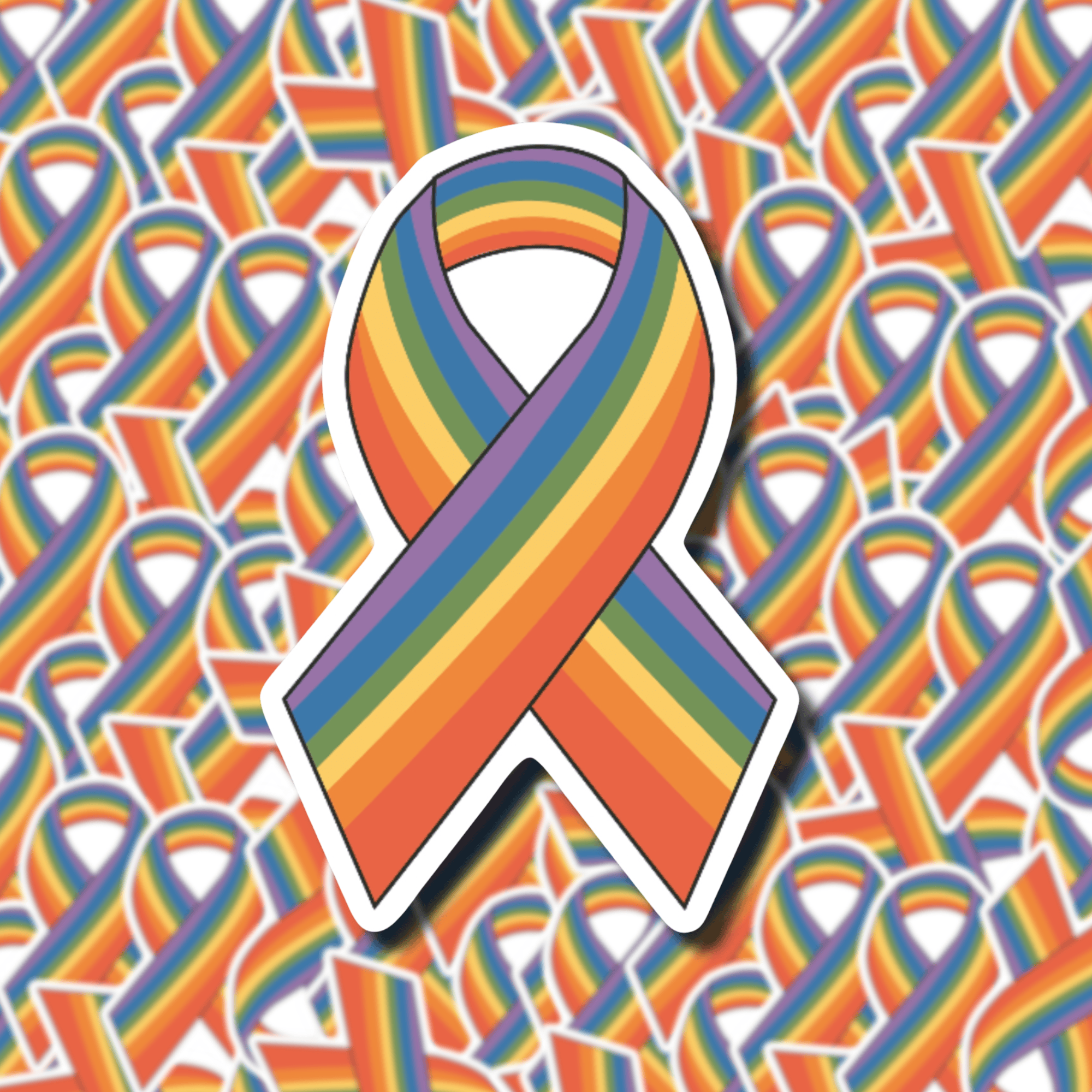 Pride Rainbow Ribbon Sticker
