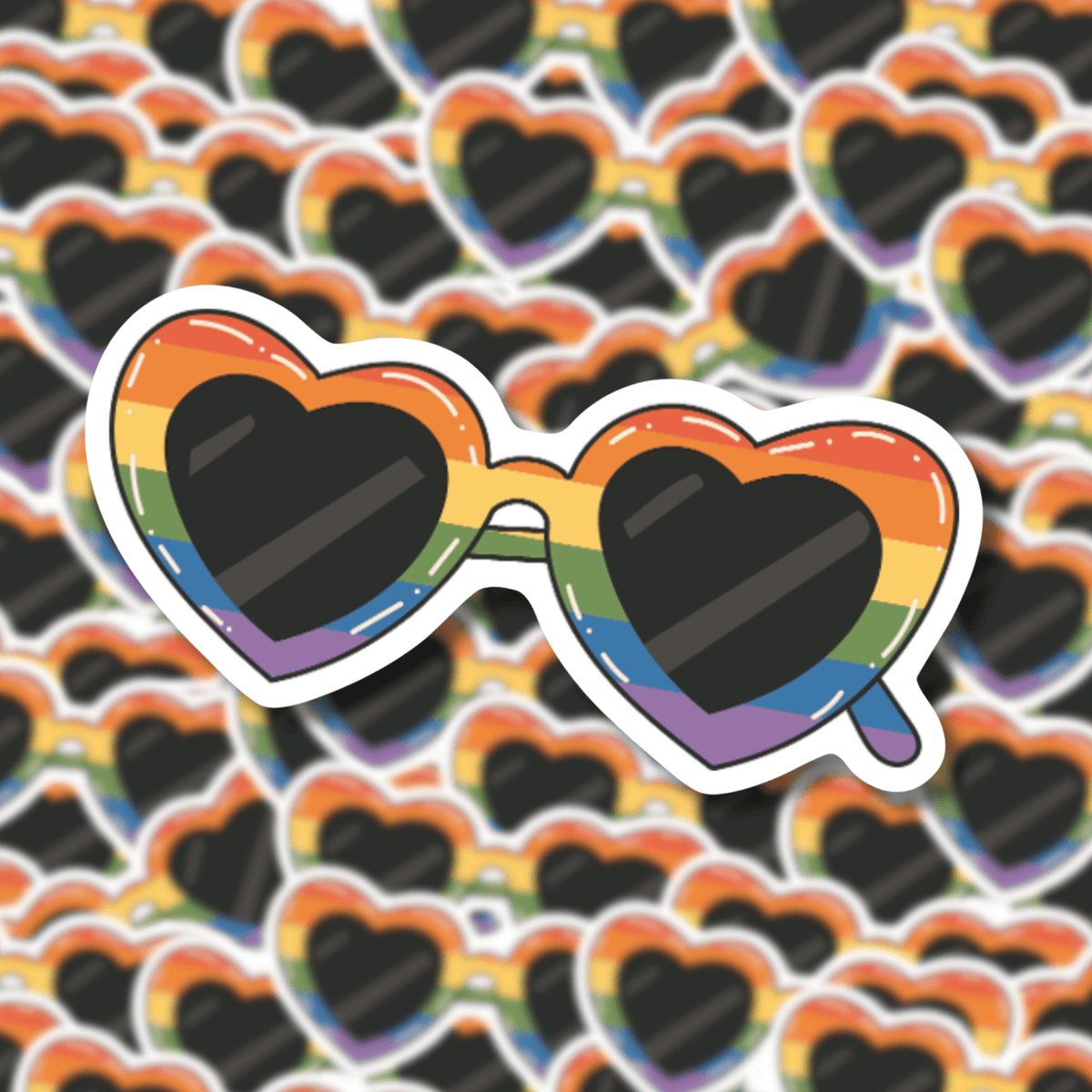 Pride Rainbow Heart Sunglasses Sticker