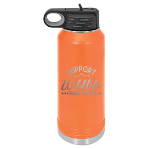 Support Wildlife Raise Boys | ENGRAVED Insulated Bottle with Straw and Spout