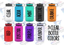 Personalized Thin Grey Line Water Bottle | 34oz