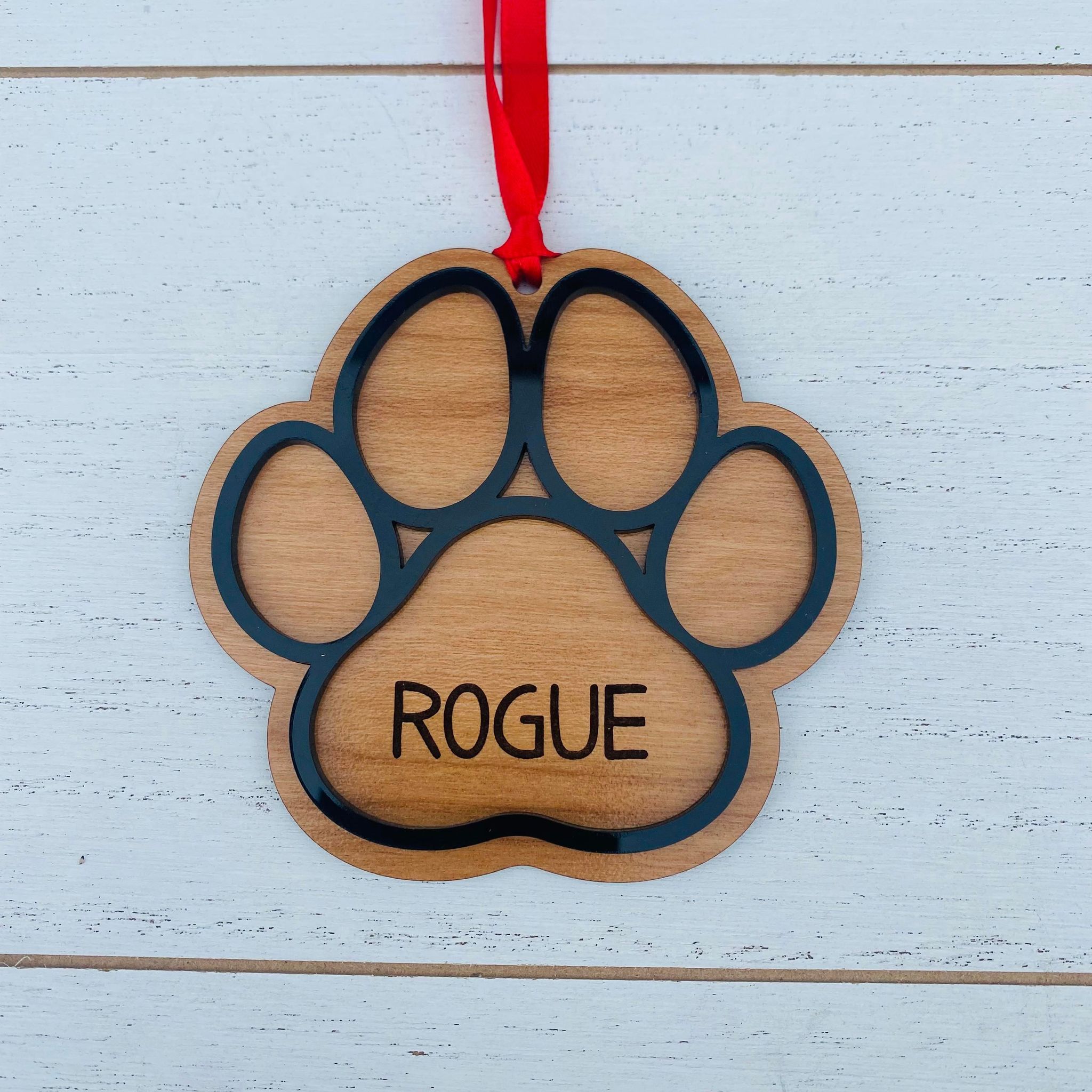 Charming Paw Print Wooden Sign Keepsake  Made from Photo of Pet's Paw –  Flutterbye Prints
